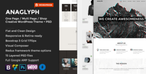ANAGLYPH One page / Multi Page WP Theme