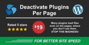 Deactivate Plugins Per Page Improve WP Performance