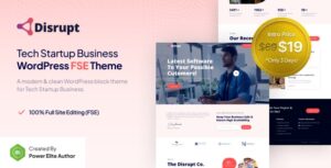 Disrupt Tech Startup Business FSE WP Theme