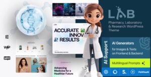 Lab Pharmacy, Laboratory & Research WP Theme