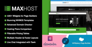 MaxHost Web Hosting, WHMCS and Corporate Business WP Theme