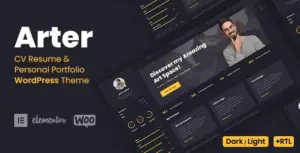 Arter Personal Portfolio Resume WP Theme