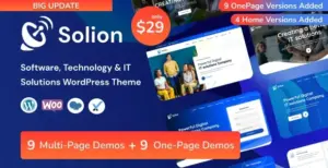 Solion Theme Technology & IT Solutions WP Website