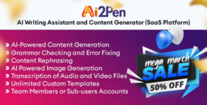 Ai2Pen AI Writing Assistant and Content Generator (SaaS Platform) [Extended Version]