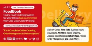 FoodBook Online Food Ordering System for WP with One-Click Order Printing