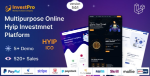 Hyip InvestPro Advance HYIP & ICO Investment Wallet & Banking Platform