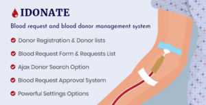 IDonatePro Blood Donation, Request And Donor Management WP Plugin
