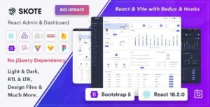 Skote React Admin & Dashboard Template + Sketch