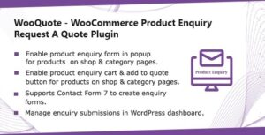 WooQuote WooCommerce Product Enquiry & Request A Quote Plugin