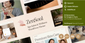 ZenSoul Spa Salon & Wellness WP Theme + AI