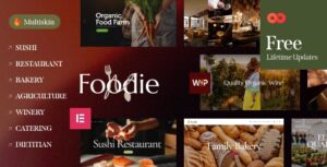 Foodie Food & Wine Elementor Multiskin WP Theme