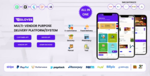 Glover Grocery, Food, Pharmacy Courier & Service Provider + Backend + Driver & Vendor app