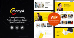 Monyxi ICO Cryptocurrency Trading Business Coach WP Theme