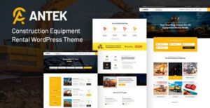 Antek Construction Equipment Rentals WP Theme