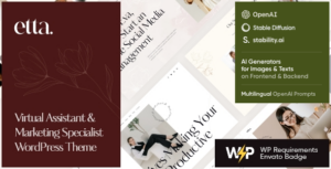 Etta Virtual Assistant & Marketing Specialist WP Theme