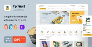 Farmart Single or Multivendor Laravel eCommerce System