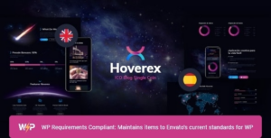 Hoverex Cryptocurrency & ICO WP Theme + Spanish