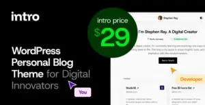 Intro Personal Digital Blog WP Theme