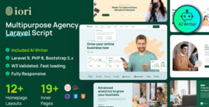 Iori Business Website for Company, Agency, Startup With AI Writer Tool & Shopping Cart