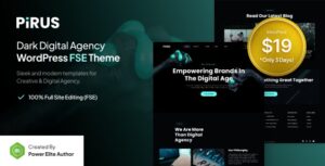 Pirus Dark Digital Agency FSE WP Theme