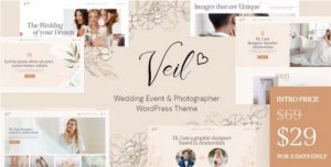 Veil Wedding Event & Photographer WP Theme