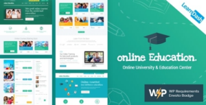 Education Center LMS Online University & School Courses Studying WP Theme