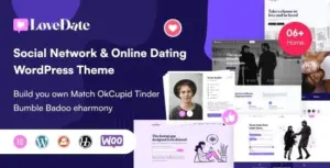 LoveDate Social Dating Network WP Theme