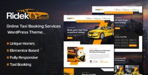 Ridek Online Taxi Booking Service WP Theme