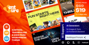 Venture Karting, Trampoline & Carousel WP Theme