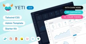 Yeti Tailwind CSS HTML, Laravel, React & Vue.js Admin Template