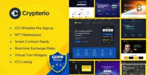 Crypterio NFT and Crypto Landing Page WP Theme