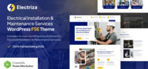 Electriza Electrical Installation & Maintenance Services FSE WP Theme