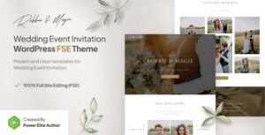 Robbie & Magie Wedding Event Invitation WP Theme