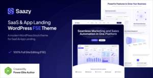 Saazy SaaS & App Landing Page WP Theme