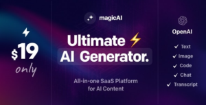 MagicAI + Addons OpenAI Content, Text, Image, Chat, Code Generator as SaaS