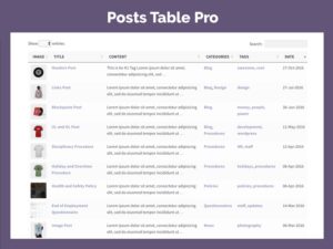 Posts Table Pro by Barn2Media