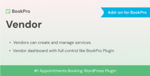 Multi Vendor Add-on for BookPro Plugin WP