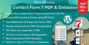 WP Contact Form 7 PDF, Google Sheet & Database