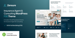 Zensure Insurance Agent Gutenverse FSE WP Theme