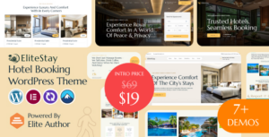 EliteStay Hotel Booking WP Theme