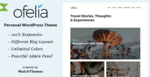 Ofelia Travel Personal WP Blog Theme