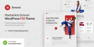 Sensei Martial Arts Club & Trainer Gutenverse FSE WP Theme