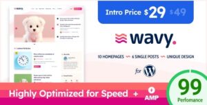 Wavy Modern & Lightweight Blog for WP