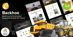 Backhoe Construction Equipment Rentals WP Theme