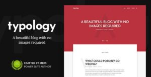 Typology Text Based Minimal WP Blog Theme