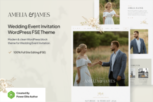 Amelia & James Wedding Invitation WP Theme