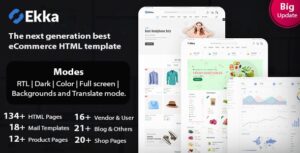Ekka Ecommerce HTML Template + Admin Dashboard