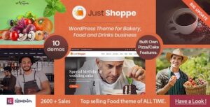 JustShoppe Cake Bakery WP Theme