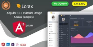 Lorax (8 January 2026) Angular 15 + Material Design Admin Template