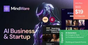 MindWare AI Startup, AI App & Machine Learning WP Theme